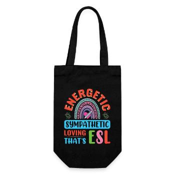 ESL-Lehrer ESL Unterricht - Geschenkbeutel für Flaschen - Schwarz - Vorne