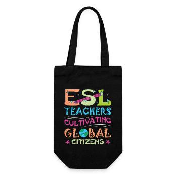 ESL-Lehrer ESL Unterricht - Geschenkbeutel für Flaschen - Schwarz - Vorne