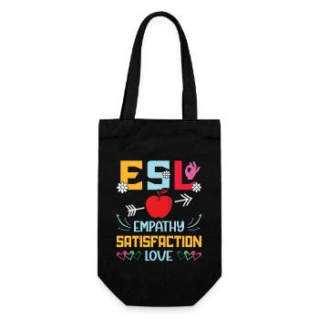 ESL-Lehrer ESL Unterricht - Geschenkbeutel für Flaschen - Schwarz - Vorne