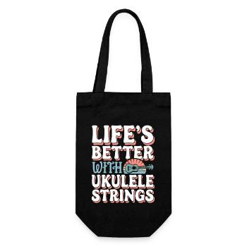 Ukulele Player Hawaiian Music Tropical - Gift Bag for Bottles - black - Front