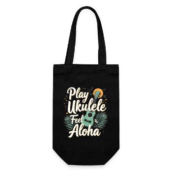 Ukulele Player Hawaiian Music Tropical - Gift Bag for Bottles - black - Front