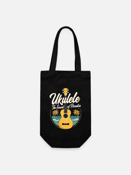 Ukulele -spieler Hawaiianischer Musik Tropical - Geschenkbeutel für Flaschen - Schwarz