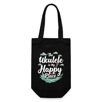 Ukulele Player Hawaiian Music Tropical - Gift Bag for Bottles - black - Front