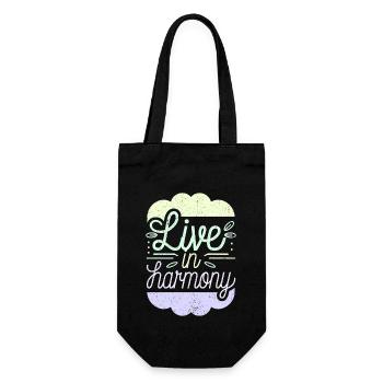 Inspire Spirituality Quote: Live in Harmony - Gift Bag for Bottles - black - Front