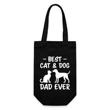Cat and Dog Saying Funny Pet Gift - Gift Bag for Bottles - black - Front
