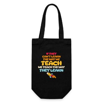 Autismus-Bewusstsein SPED Lehrer lernen - Geschenkbeutel für Flaschen - Schwarz - Vorne
