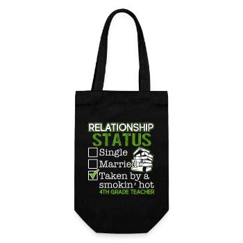4th Grade Teacher Relationship Status - Gift Bag for Bottles - black - Front