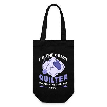 Quilting I am The Crazy Quilter - Gift Bag for Bottles - black - Front
