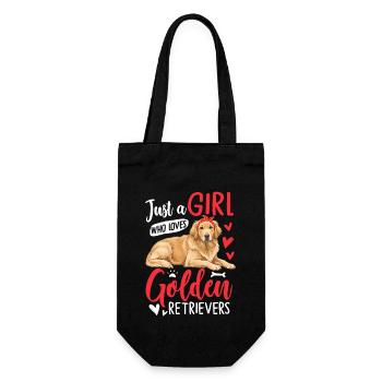 Just A Girl Who Loves Golden Retrievers - Gift Bag for Bottles - black - Front