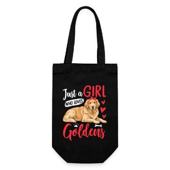 Just A Girl Who Loves Goldens - Geschenkbeutel für Flaschen - Schwarz - Vorne