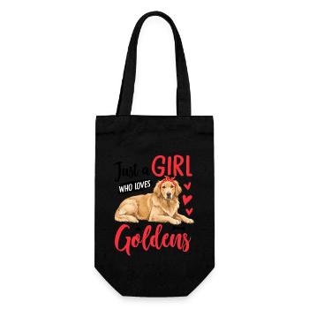Just A Girl Who Loves Goldens - Geschenkbeutel für Flaschen - Schwarz - Vorne