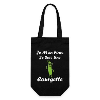 Zucchini-Humor - Geschenkbeutel für Flaschen - Schwarz - Vorne