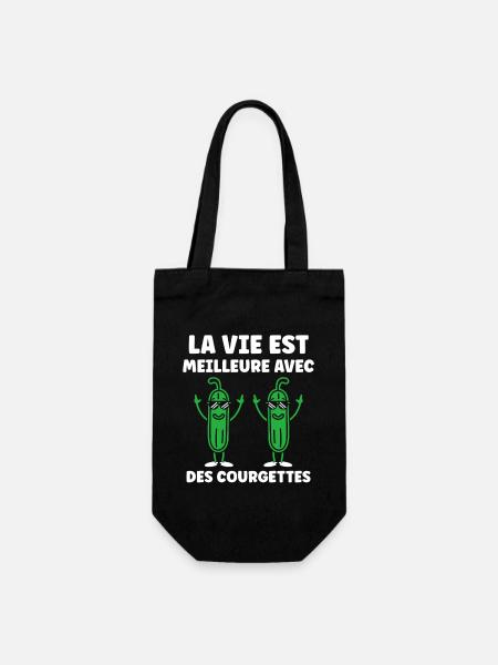 Zucchini-Humor - Geschenkbeutel für Flaschen - Schwarz