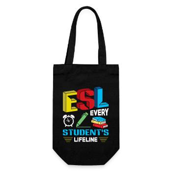 ESL-Lehrer ESL Unterricht - Geschenkbeutel für Flaschen - Schwarz - Vorne