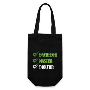 Doktortitel Lustig BACHELOR MASTER DOCTOR Lustiges - Geschenkbeutel für Flaschen - Schwarz - Vorne