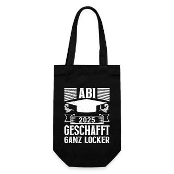 ABI 2025 GESCHAFFT GANZ LOCKER Lustiges Abi - Geschenkbeutel für Flaschen - Schwarz - Vorne