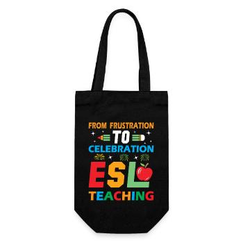ESL-Lehrer ESL Unterricht - Geschenkbeutel für Flaschen - Schwarz - Vorne