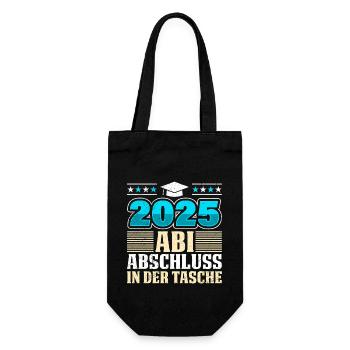 2025 ABI ABSCHLUSS IN DER TASCHE Lustiges Abi - Geschenkbeutel für Flaschen - Schwarz - Vorne