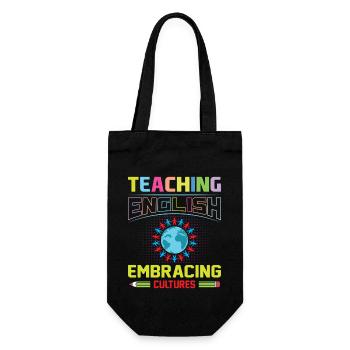 ESL-Lehrer ESL Unterricht - Geschenkbeutel für Flaschen - Schwarz - Vorne