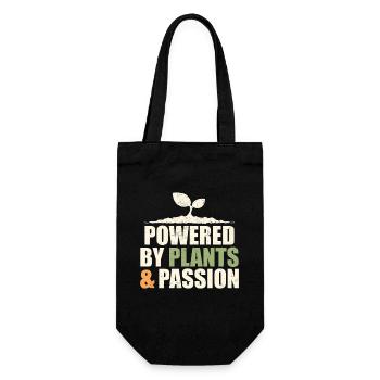 Propulsé par les plantes et la passion : végétalien - Sac à bouteille - noir - Devant