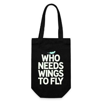 Végétalien végétarien : Qui a besoin d’ailes pour voler - Sac à bouteille - noir - Devant