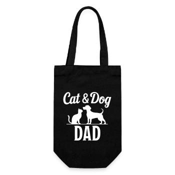 Cat and Dog Saying Funny Pet Gift - Gift Bag for Bottles - black - Front