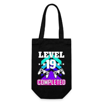 19 Birthday - Gift Bag for Bottles - black - Front