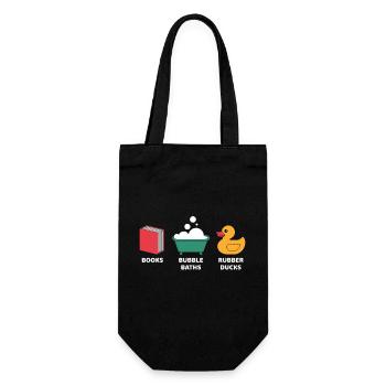 Books Bubble Baths and Rubber Ducks - Gift Bag for Bottles - black - Front