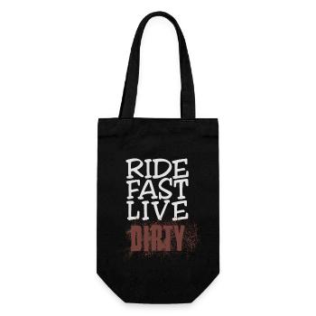 RIDE FAST LIVE DIRTY – Mountain Bike - Motocross - Gift Bag for Bottles - black - Front