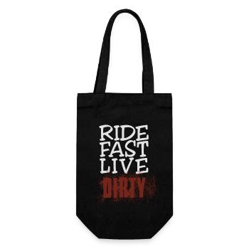 RIDE FAST LIVE DIRTY – Mountain Bike - Motocross - Gift Bag for Bottles - black - Front