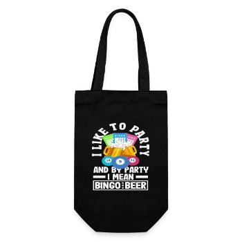 Bingo Spieler Party Ich Meine Bingo Und Bier - Geschenkbeutel für Flaschen - Schwarz - Vorne