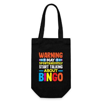 Bingo Warning: Suddenly Talking About Bingo - Gift Bag for Bottles - black - Front