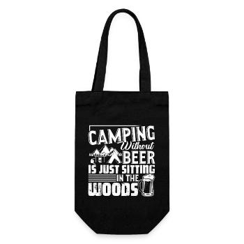 Camping Without Beer Is Just Sitting In The Woods - Gift Bag for Bottles - black - Front