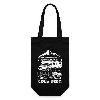 Camping I Need Camping And Cold Beer - Gift Bag for Bottles - black - Front