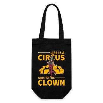 Das Leben ist ein Zirkus und ich bin der Clown - Geschenkbeutel für Flaschen - Schwarz - Vorne