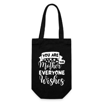 Beste Mama Spruch Mutter Sprüche - Geschenkbeutel für Flaschen - Schwarz - Vorne