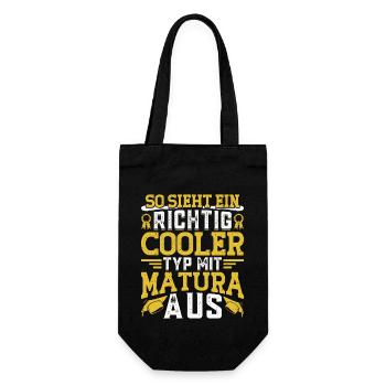 Abi SO SIEHT EIN RICHTIG COOLER TYP MIT MATURA AUS - Geschenkbeutel für Flaschen - Schwarz - Vorne