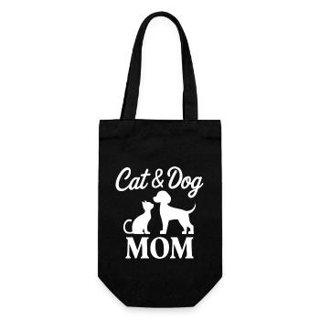 Cat and Dog Saying Funny Pet Gift - Gift Bag for Bottles - black - Front