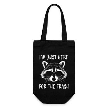 Raccoon Saying Trash Funny Raccoon Gift - Gift Bag for Bottles - black - Front