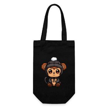 Monkey Winter Animal Baby Comic - Gift Bag for Bottles - black - Front