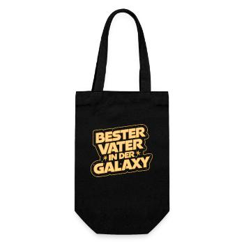 Bester Vater in der Galaxy - Geschenkbeutel für Flaschen - Schwarz - Vorne