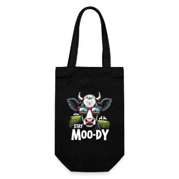 Stay Moo-dy Funny Cow Animal Lover Farm - Sac à bouteille - noir - Devant
