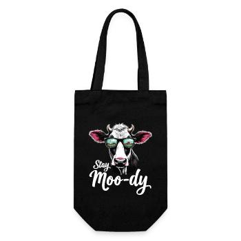Stay Moo-dy Funny Cow Animal Lover Farm - Sac à bouteille - noir - Devant