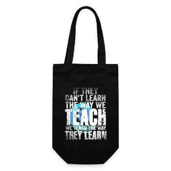Autism Awareness SPED Teacher Learn - Gift Bag for Bottles - black - Front