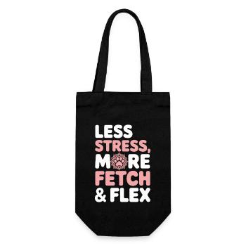 Doga Dog Yoga Pet Wellness Mindful Stretching - Gift Bag for Bottles - black - Front