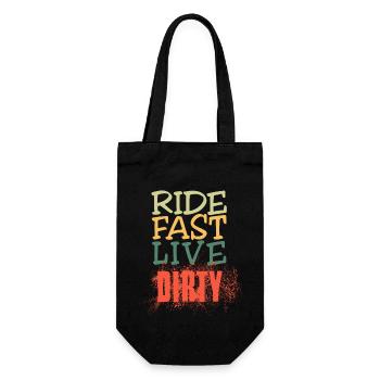 RIDE FAST LIVE DIRTY – MOUNTAIN BIKE - MOTOCROSS - Gift Bag for Bottles - black - Front