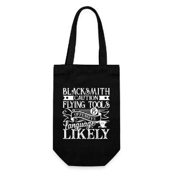 Blacksmith Caution Flying Tools Offensive Language - Gift Bag for Bottles - black - Front