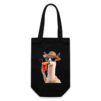 Lama - Geschenkbeutel für Flaschen - Schwarz - Vorne
