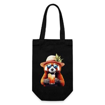 Roter Panda - Geschenkbeutel für Flaschen - Schwarz - Vorne