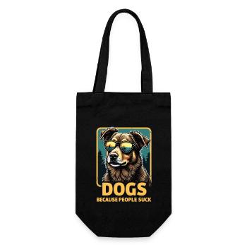 Funny Dog Owner Dog Lover Dog - Gift Bag for Bottles - black - Front